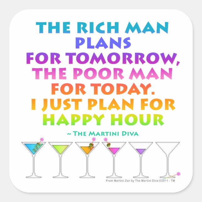 MARTINI ZEN - Plan for Happy Hour Sticker (Front)