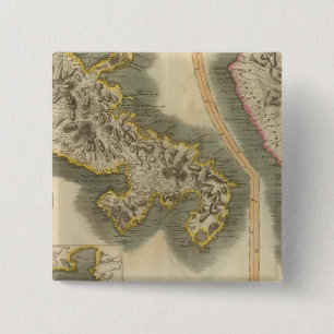 Martinico, Dominica 2 Inch Square Button