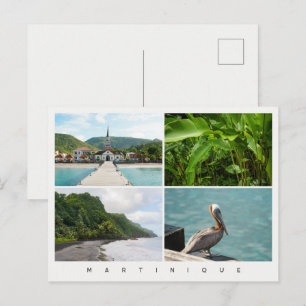 Martinique Caribbean Photo Collage, modern travel Postcard