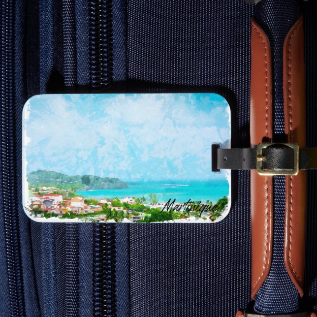 Martinique Caribbean Tropical Island Luggage Tag (Front Insitu 4)