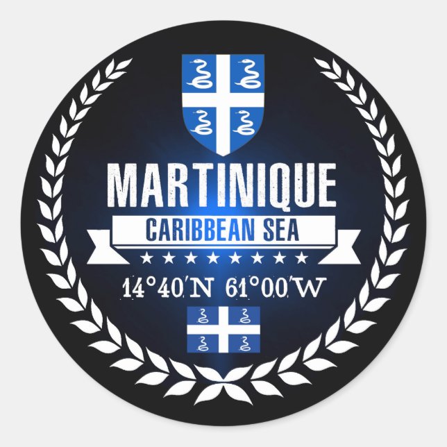 Martinique Classic Round Sticker (Front)