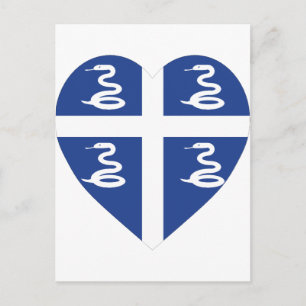 Martinique Flag Heart Postcard