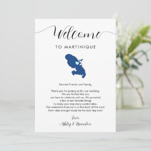 Martinique Map Wedding Welcome Itinerary & Letter