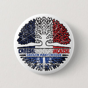 Martinique Martinican French France Tree Roots 2 Inch Round Button