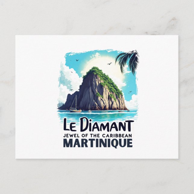 Martinique Postcard - Illustration Le Diamant (Front)