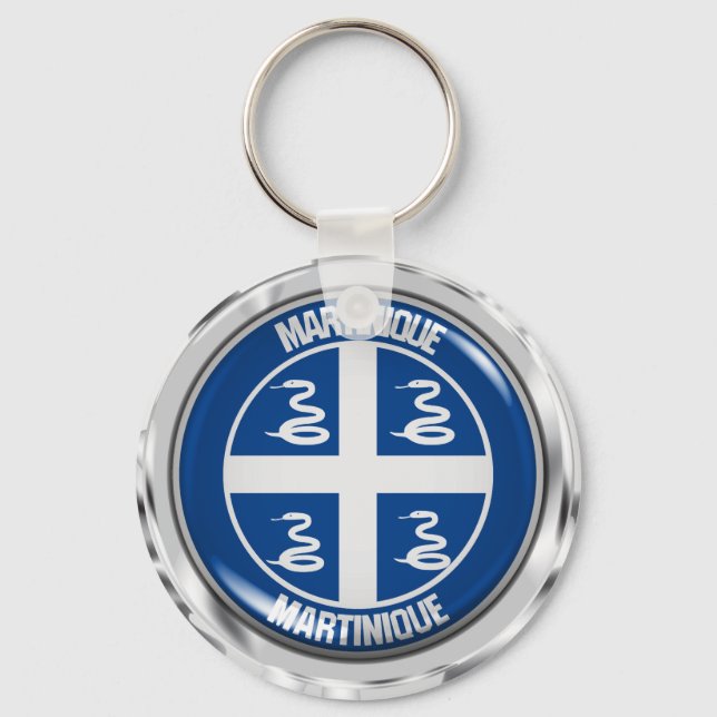 Martinique Round Emblem Keychain (Front)