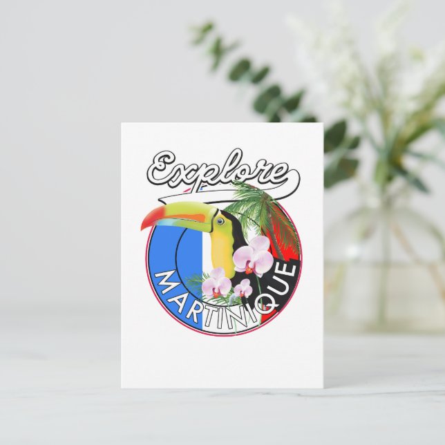 Martinique Travel logo Postcard (Standing Front)