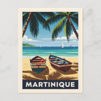 Martinique Tropical Paradise, Vintage Beach Travel Postcard