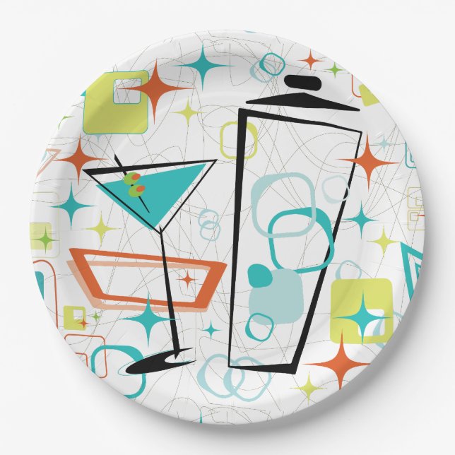 Martinis A Go-Go! Paper Plate (Front)