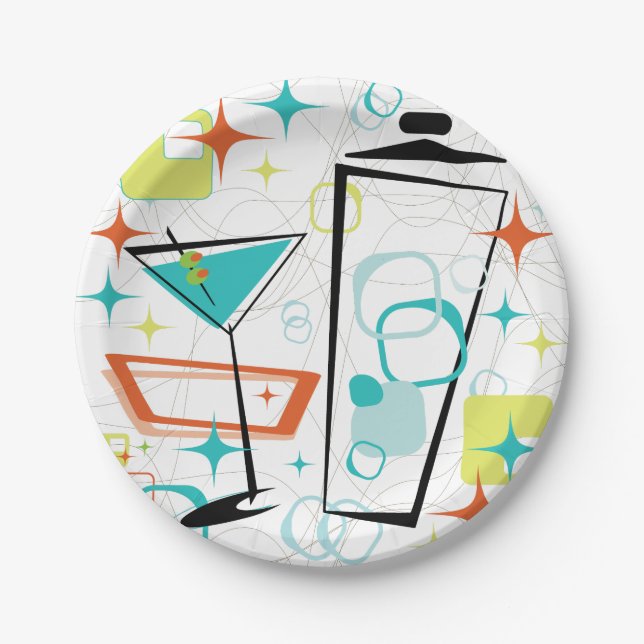 Martinis A Go-Go Party Plate (Front)