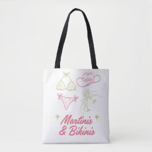 Martinis and Bikinis   Bachelorette Beach Party  Tote Bag
