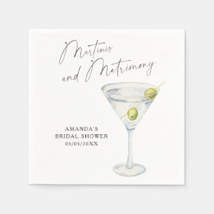 Martinis and Matrimony Bridal shower Napkin
