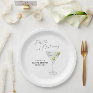 Martinis and Matrimony Bridal shower  Paper Plate