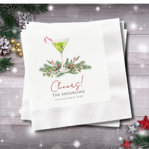 Martinis and Mistletoe Cheers Holiday Party Napkin
