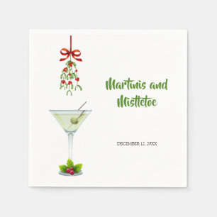 Martinis and Mistletoe Christmas Napkins