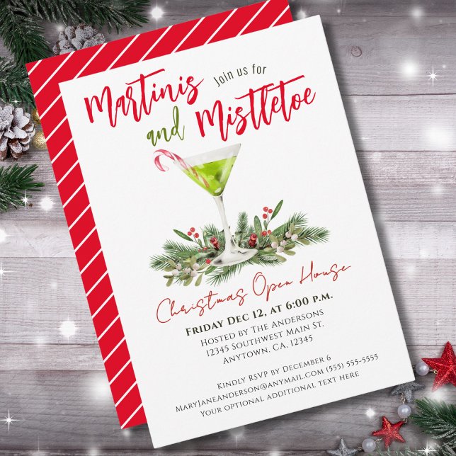 Martinis and Mistletoe Christmas Open House Invitation (Creator Uploaded)