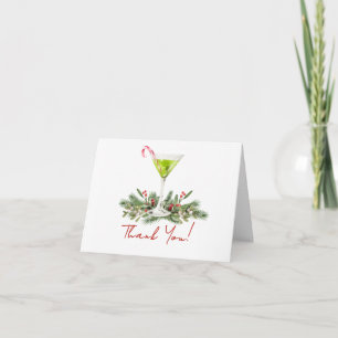 Martinis and Mistletoe Elegant Holiday Thank You Card