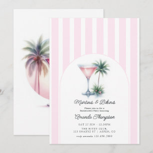 Martinis & Bikinis Tropical Bachelorette Party Invitation