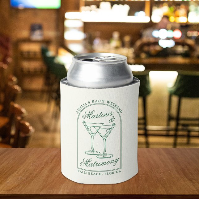 Martinis & Matrimony Bachelorette Weekend Can Cooler (Creator Uploaded)