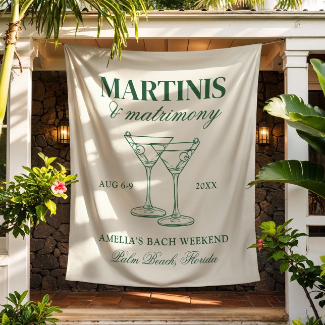 Martinis & Matrimony Bachelorette Weekend Tapestry (Creator Uploaded)