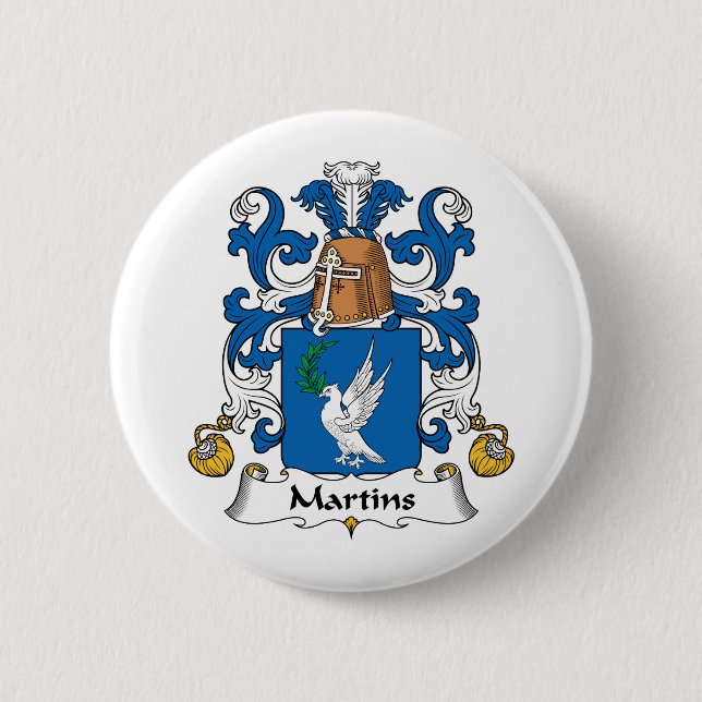 Martins Family Crest 2 Inch Round Button (Front)