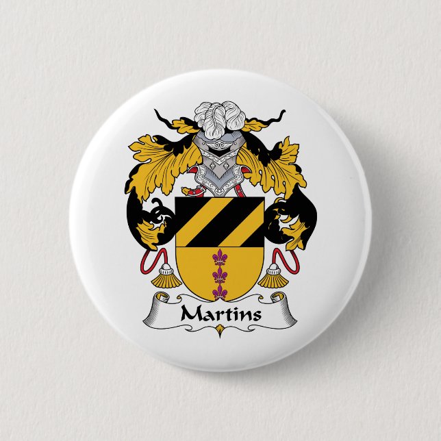 Martins Family Crest 2 Inch Round Button (Front)