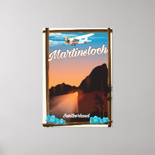 Martinsloch Switzerland travel poster Canvas Print