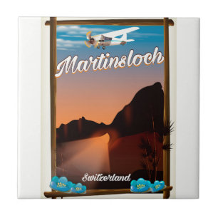 Martinsloch Switzerland travel poster Tile