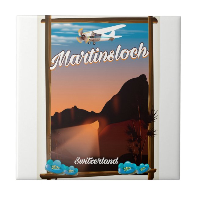Martinsloch Switzerland travel poster Tile (Front)