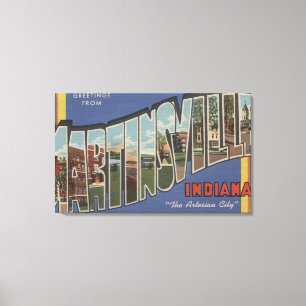 Martinsville, Indiana - Large Letter Scenes Canvas Print