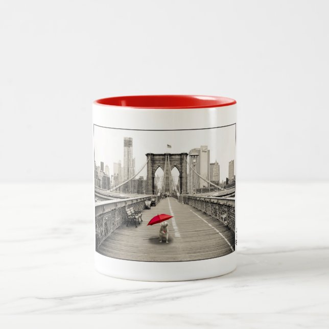 Marty Mouse on the Brooklyn Bridge Mug - Red (Center)