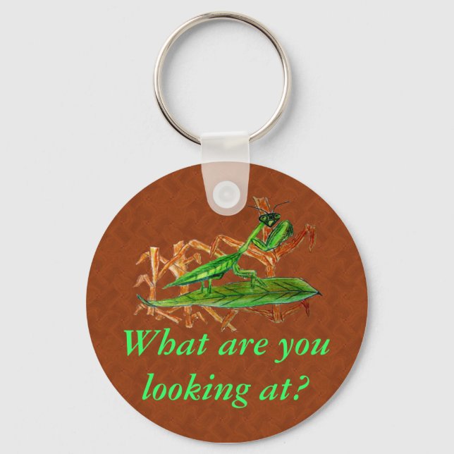 Marty the Praying Mantis Keychain (Front)