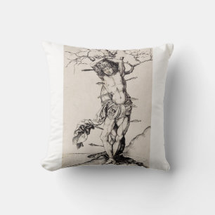 Martyrdom of Saint Sebastian by Martin Schongauer Throw Pillow