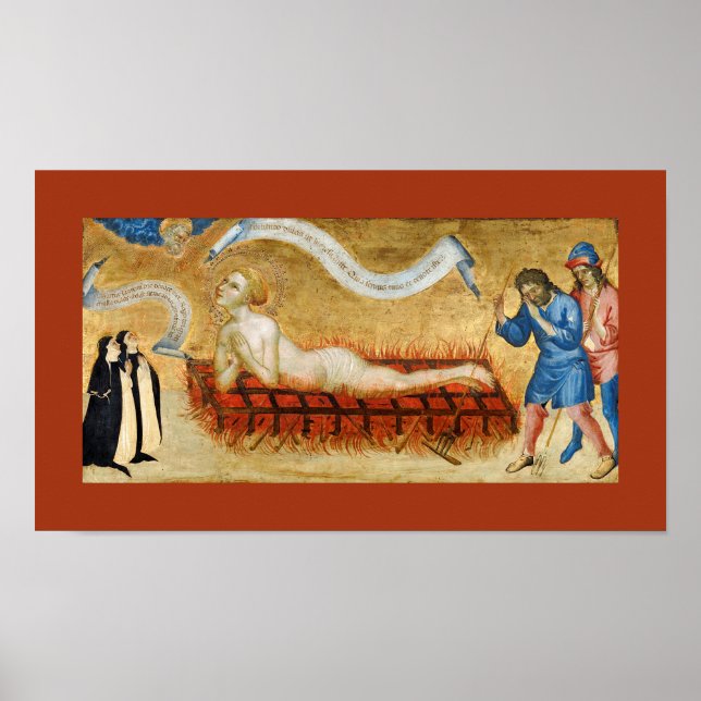 Martyrdom of St. Lawrence, with Two Nuns (M 022) Poster (Front)