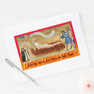 Martyrdom of St. Lawrence, with Two Nuns (M 022) Sticker