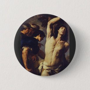 Martyrdom of St Sebastian by Andrea Vaccaro 2 Inch Round Button