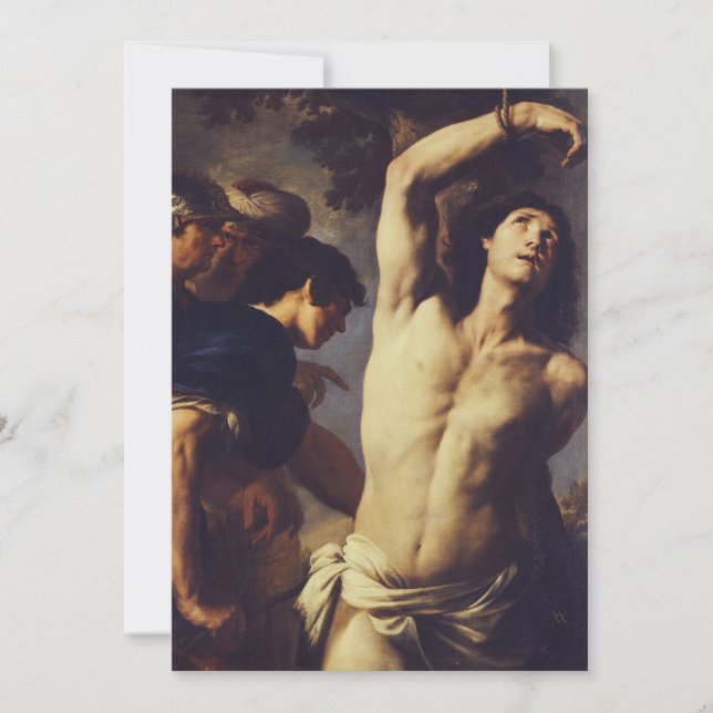 Martyrdom of St Sebastian by Andrea Vaccaro Invitation (Front)