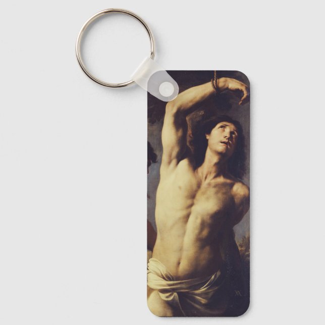 Martyrdom of St Sebastian by Andrea Vaccaro Keychain (Front)