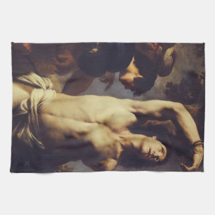 Martyrdom of St Sebastian by Andrea Vaccaro Kitchen Towel