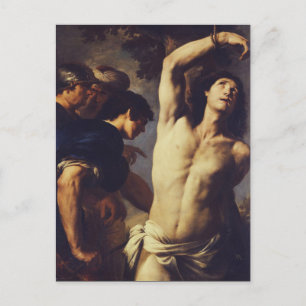 Martyrdom of St Sebastian by Andrea Vaccaro Postcard