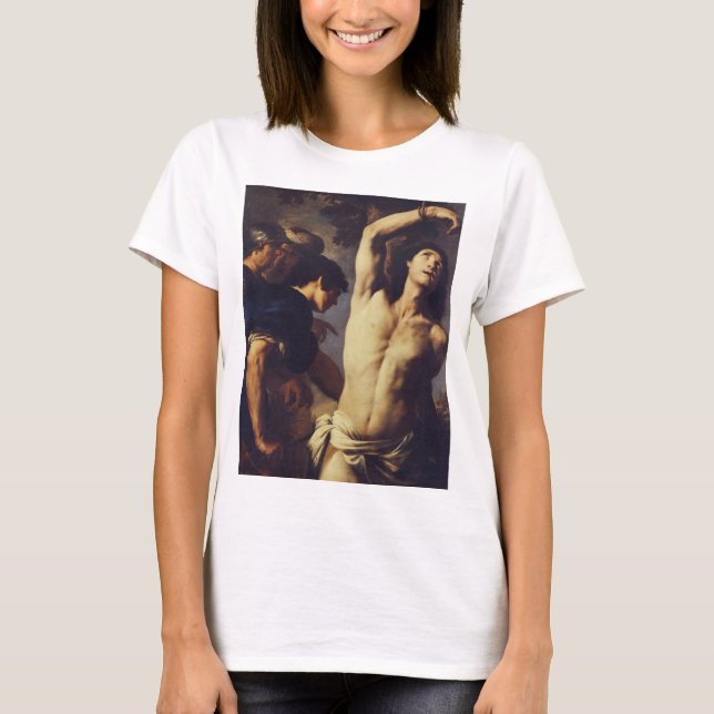 Martyrdom of St Sebastian by Andrea Vaccaro T-Shirt (Front)