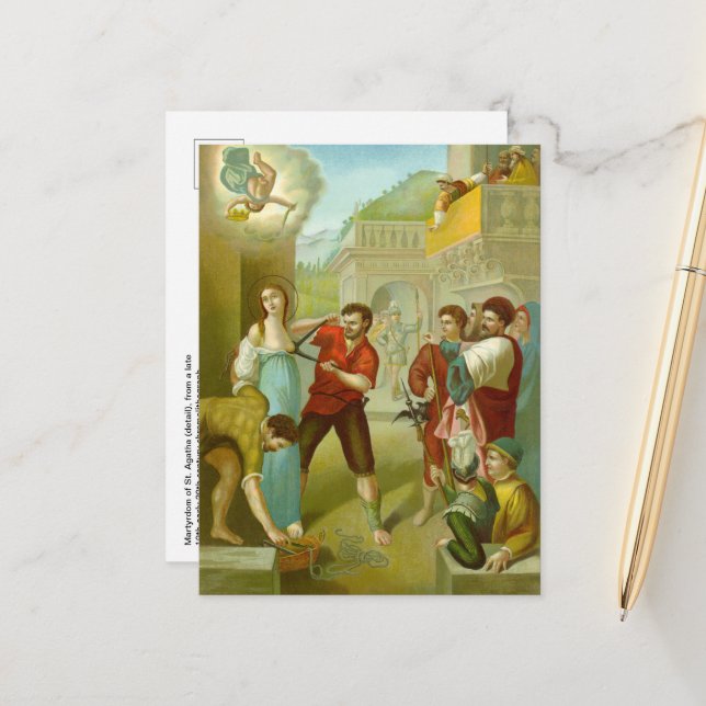 Martyre de St. Agatha (M 003) Carte postale #3 (Devant/Arrière en situation)