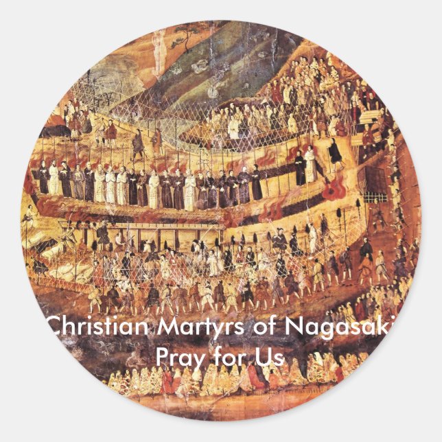 Martyrs chrétiens de petits autocollants Nagasaki  (Devant)