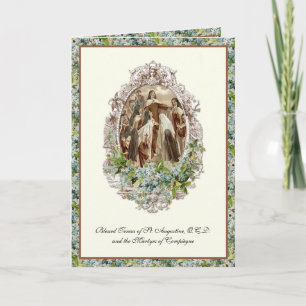Martyrs of Compiègne Carmelites Religious Floral  Card