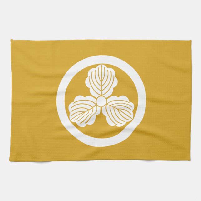 Maru ni Mitsukashiwa Kitchen Towel (Horizontal)