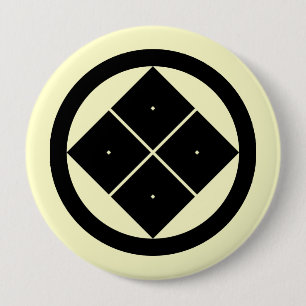 Maruni sumitate yotsume, Japan 4 Inch Round Button