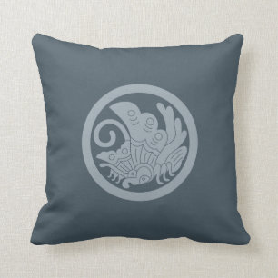 Maruni Tsuta & Agehacho Japanese Mon Family Crests Throw Pillow