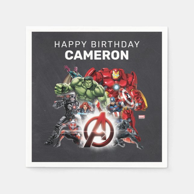 Marvel | Avengers - Chalkboard Birthday Napkin (Front)