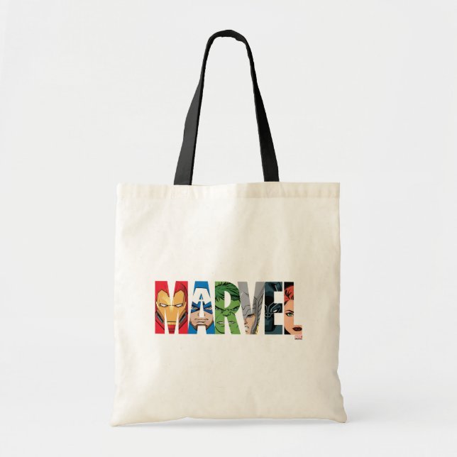 Marvel Avengers Face Letter Logo Tote Bag (Front)