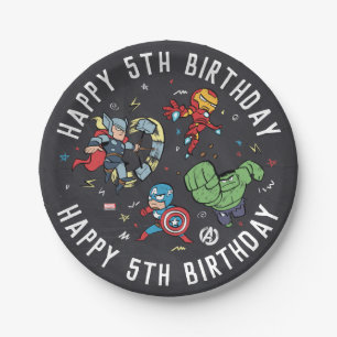 Marvel   Avengers Tableau noir- Assiette en papier